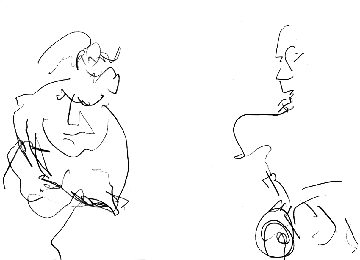 Geoffrey Winston drawing of Cafe oto concert